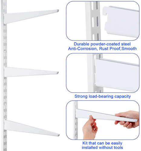 White twin slot shelving - twin,